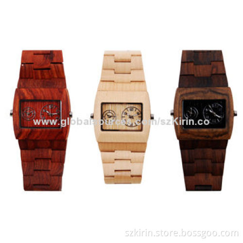 Eco-friendly Nature and Classy Wooden Watches, Imported Red and Black Sandalwood Case and Bracelet